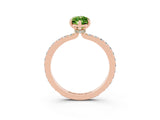 Rose gold Marquise Cut Peridot Solitaire Engagement Ring with Pavé Band and Four-Prong Setting_3