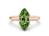 Rose gold Marquise Cut Peridot Solitaire Engagement Ring with Round Band and Four-Prong Setting