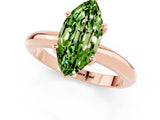 Rose gold Marquise Cut Peridot Solitaire Engagement Ring with Round Band and Four-Prong Setting_1