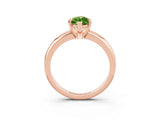 Rose gold Marquise Cut Peridot Solitaire Engagement Ring with Round Band and Four-Prong Setting_3
