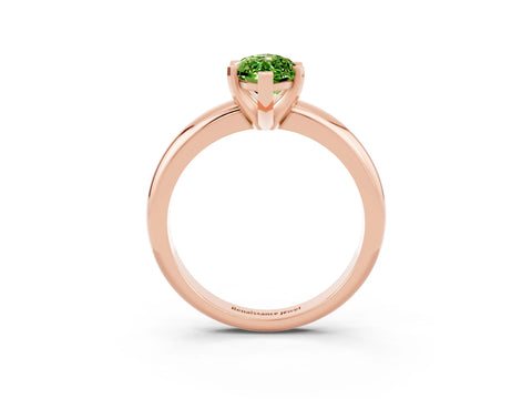 Rose gold Marquise Cut Peridot Solitaire Engagement Ring with Round Band and Four-Prong Setting_3
