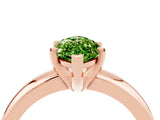 Rose gold Marquise Cut Peridot Solitaire Engagement Ring with Round Band and Four-Prong Setting_4
