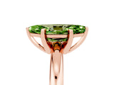 Rose gold Marquise Cut Peridot Solitaire Engagement Ring with Round Band and Four-Prong Setting_5