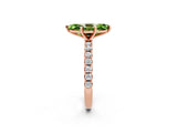 Rose gold Marquise Cut Peridot Solitaire Pavé Band with Four-Prong Setting_2