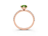 Rose gold Marquise Cut Peridot Solitaire Pavé Band with Four-Prong Setting_3