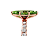 Rose gold Marquise Cut Peridot Solitaire Pavé Band with Four-Prong Setting_5