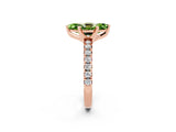 Rose gold Marquise Cut Peridot Solitaire Pavé Engagement Ring with Round Band and Prong Setting_14
