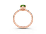 Rose gold Marquise Cut Peridot Solitaire Pavé Engagement Ring with Round Band and Prong Setting_15