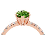 Rose gold Marquise Cut Peridot Solitaire Pavé Engagement Ring with Round Band and Prong Setting_16