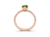 Rose gold Marquise Cut Peridot Solitaire Pavé Engagement Ring with Round Band and Prong Setting_70
