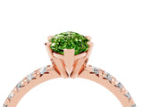 Rose gold Marquise Cut Peridot Solitaire Pavé Engagement Ring with Round Band and Prong Setting_71