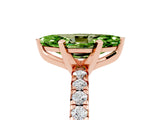 Rose gold Marquise Cut Peridot Solitaire Pavé Engagement Ring with Round Band and Prong Setting_72