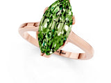 Rose gold Marquise Cut Peridot Solitaire Ring with Flower Prong Setting and Classic Band_13
