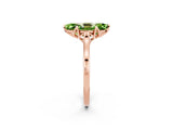 Rose gold Marquise Cut Peridot Solitaire Ring with Flower Prong Setting and Classic Band_14