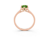 Rose gold Marquise Cut Peridot Solitaire Ring with Flower Prong Setting and Classic Band_15