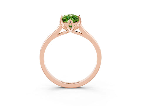 Rose gold Marquise Cut Peridot Solitaire Ring with Flower Prong Setting and Classic Band_15