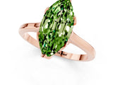 Rose gold Marquise Cut Peridot Solitaire Ring with Flower Prong Setting and Classic Band_37