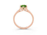 Rose gold Marquise Cut Peridot Solitaire Ring with Flower Prong Setting and Classic Band_39