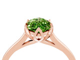 Rose gold Marquise Cut Peridot Solitaire Ring with Flower Prong Setting and Classic Band_40