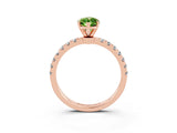Rose gold Marquise Cut Peridot Solitaire Ring with Pavé Accents and Four-Prong Setting_3