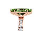 Rose gold Marquise Cut Peridot Solitaire Ring with Pavé Accents and Four-Prong Setting_5