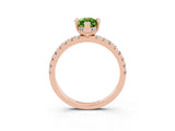 Rose gold Marquise Cut Peridot Solitaire Ring with Pavé Band and Four-Prong Setting_15