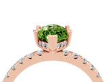 Rose gold Marquise Cut Peridot Solitaire Ring with Pavé Band and Four-Prong Setting_16