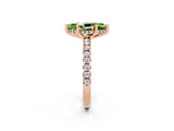 Rose gold Marquise Cut Peridot Solitaire Ring with Round  Pavé Band and Four-Prong Setting_46