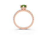 Rose gold Marquise Cut Peridot Solitaire Ring with Round  Pavé Band and Four-Prong Setting_47