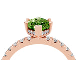 Rose gold Marquise Cut Peridot Solitaire Ring with Round  Pavé Band and Four-Prong Setting_48