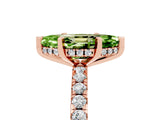 Rose gold Marquise Cut Peridot Solitaire Ring with Round  Pavé Band and Four-Prong Setting_49