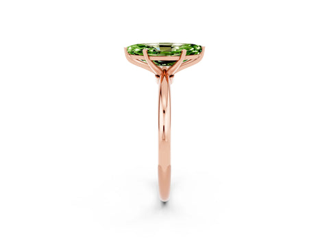 Rose gold Marquise Cut Peridot Solitaire Ring with Six-Prong Setting and Classic Band_2