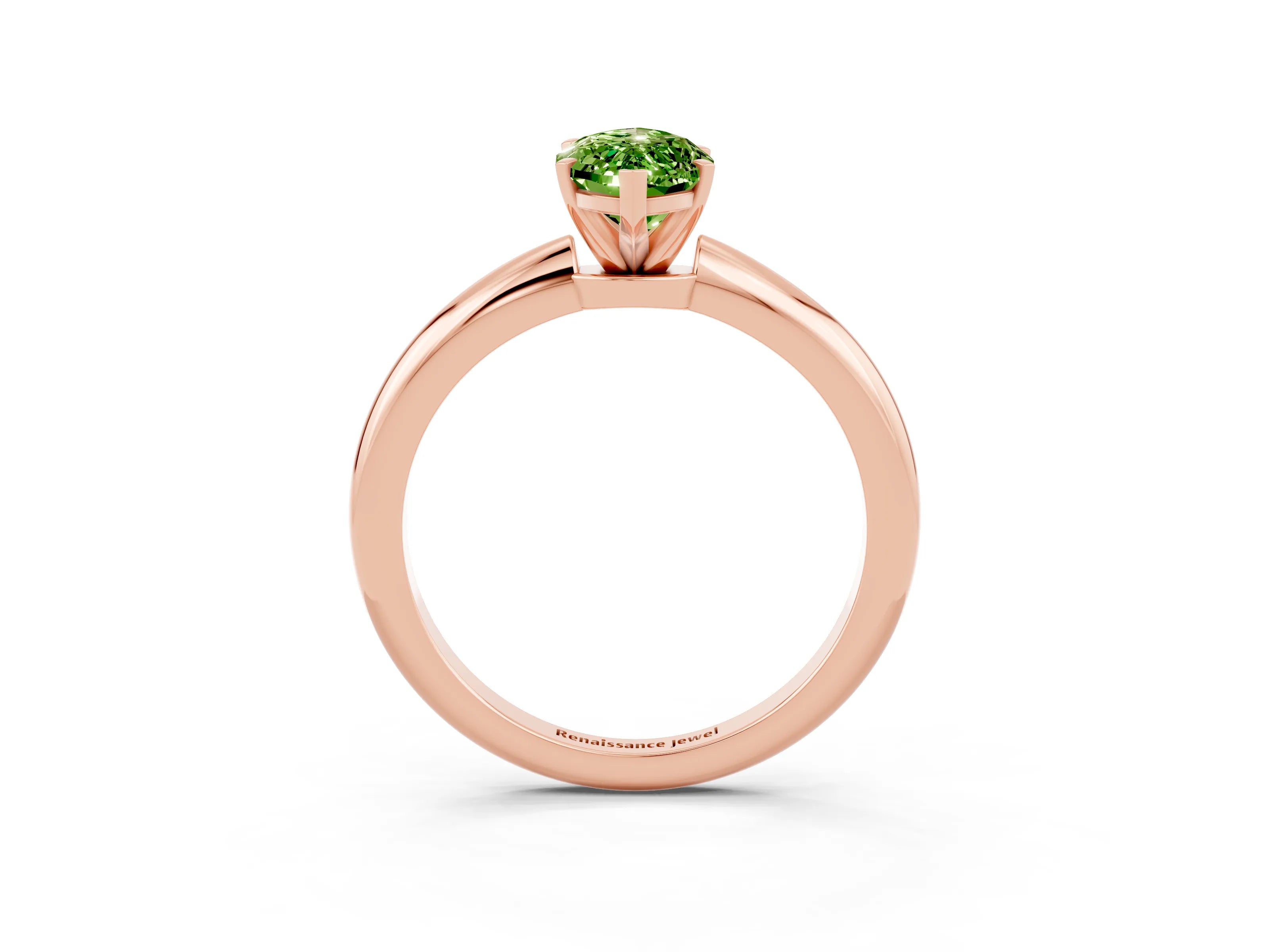 Rose gold Marquise Cut Peridot Solitaire Ring with Six-Prong Setting and Classic Band_3