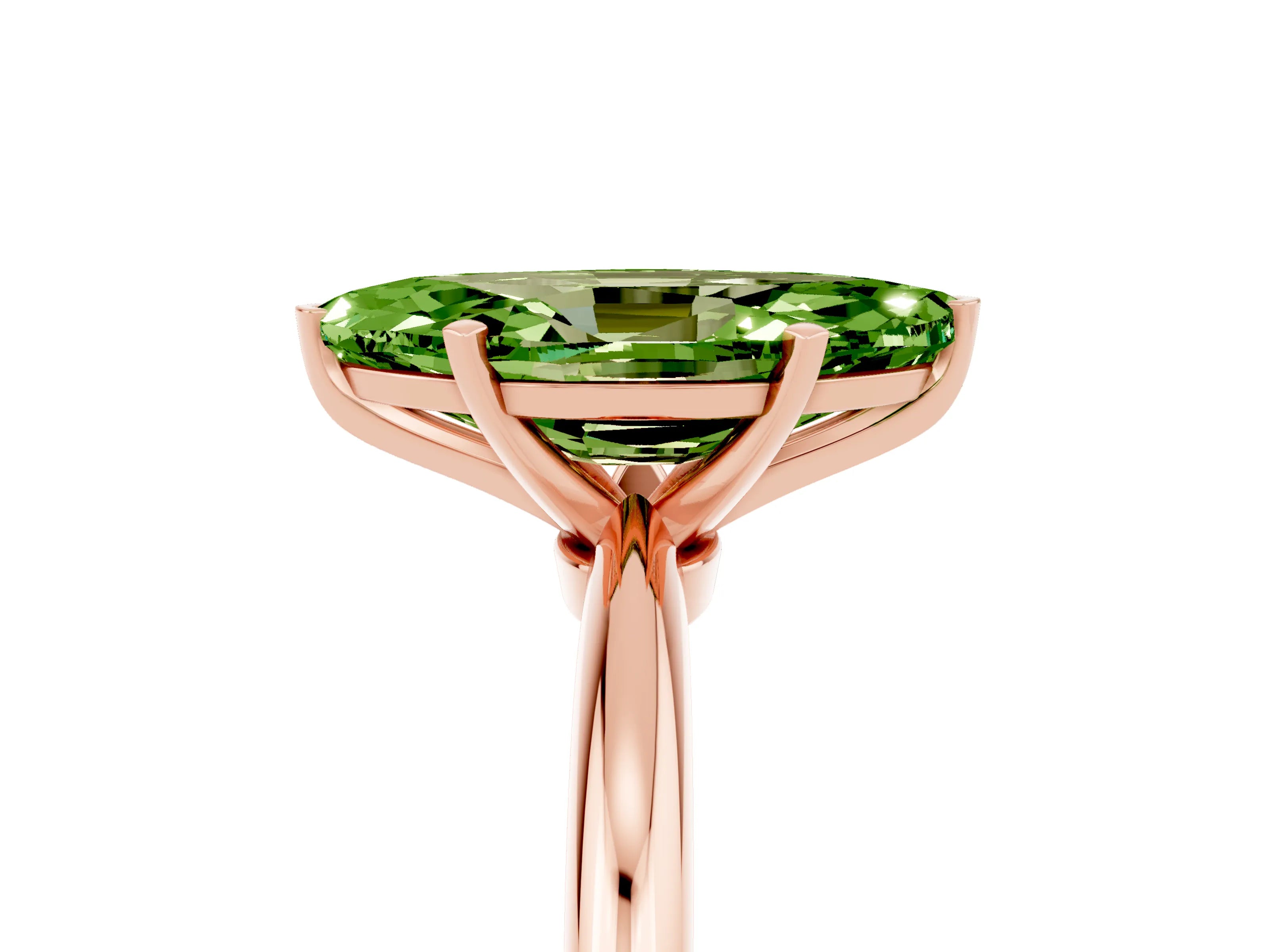 Rose gold Marquise Cut Peridot Solitaire Ring with Six-Prong Setting and Classic Band_5