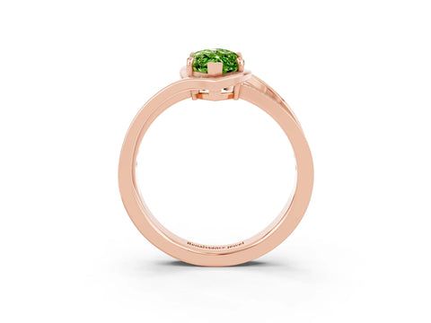 Rose gold Marquise Cut Peridot Solitaire Ring with Split Shank and Prong Setting_3