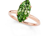 Rose gold Marquise Cut Peridot Solitaire Ring with Thin Band and Four-Prong Setting_13