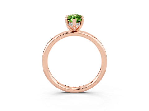 Rose gold Marquise Cut Peridot Solitaire Ring with Thin Band and Four-Prong Setting_15