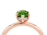 Rose gold Marquise Cut Peridot Solitaire Ring with Thin Band and Four-Prong Setting_16