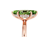 Rose gold Marquise Cut Peridot Solitaire Ring with Thin Band and Four-Prong Setting_17