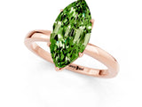 Rose gold Marquise Cut Peridot Solitaire Ring with Thin Band and Prong Setting_13