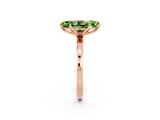 Rose gold Marquise Cut Peridot Solitaire Ring with Thin Band and Prong Setting_14
