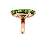 Rose gold Marquise Cut Peridot Solitaire Ring with Thin Band and Prong Setting_17