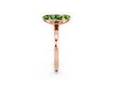 Rose gold Marquise Cut Peridot Solitaire Ring with Thin Band and Prong Setting_26