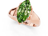 Rose gold Marquise Cut Peridot Solitaire Ring with Wide Band and Prong Setting_1