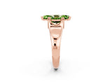 Rose gold Marquise Cut Peridot Solitaire Ring with Wide Band and Prong Setting_2