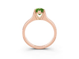Rose gold Marquise Cut Peridot Solitaire Ring with Wide Band and Prong Setting_3