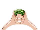 Rose gold Marquise Cut Peridot Solitaire Ring with Wide Band and Prong Setting_4