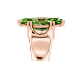 Rose gold Marquise Cut Peridot Solitaire Ring with Wide Band and Prong Setting_5