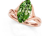 Rose gold Marquise Cut Peridot Solitaire Twist Band Prong Setting Ring_37