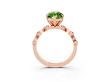 Rose gold Marquise Cut Peridot Solitaire Twisted Band with Round  Accents and Prong Setting_15